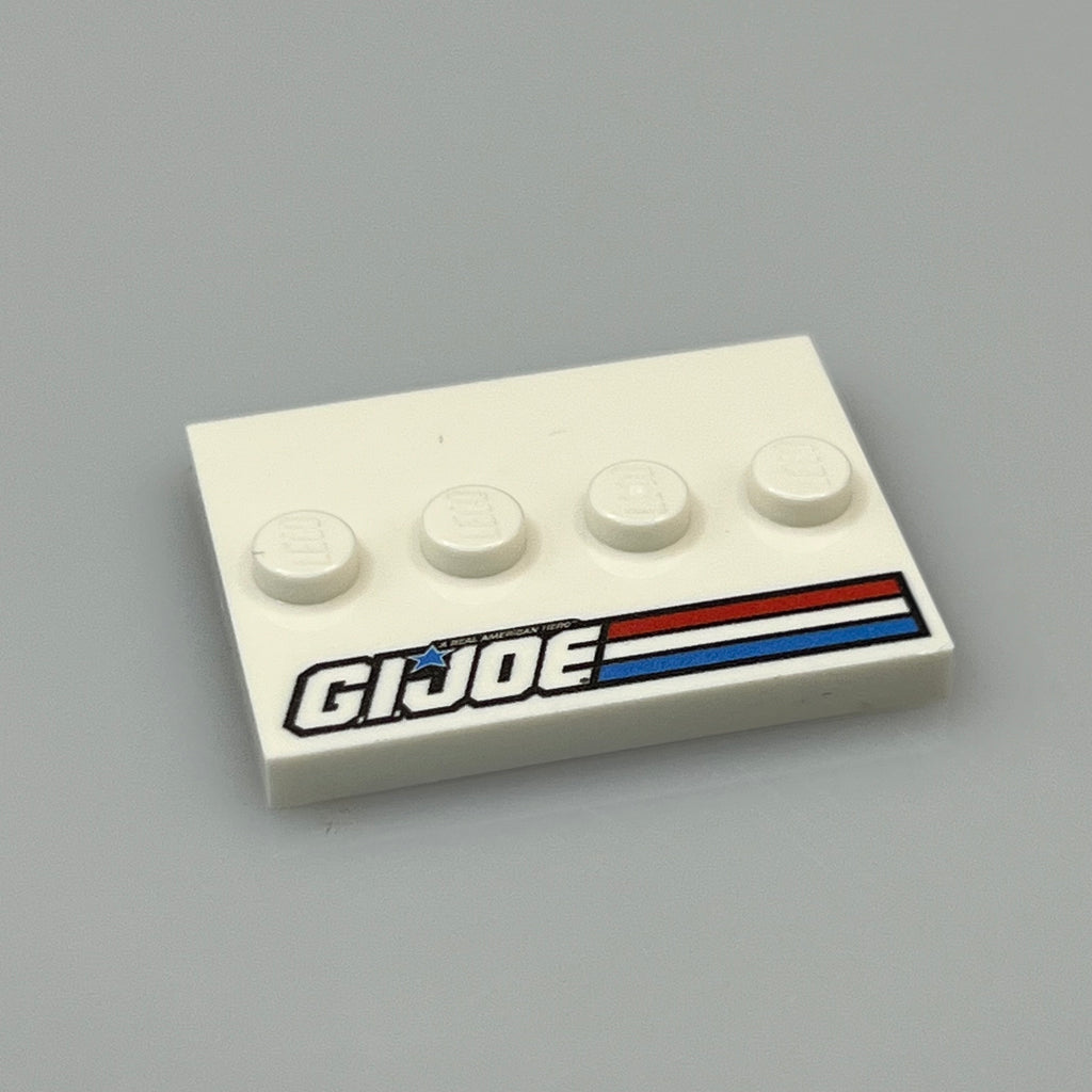 Custom Lego G.I Joe Minifigure Baseplate / Display Stand (long logo)