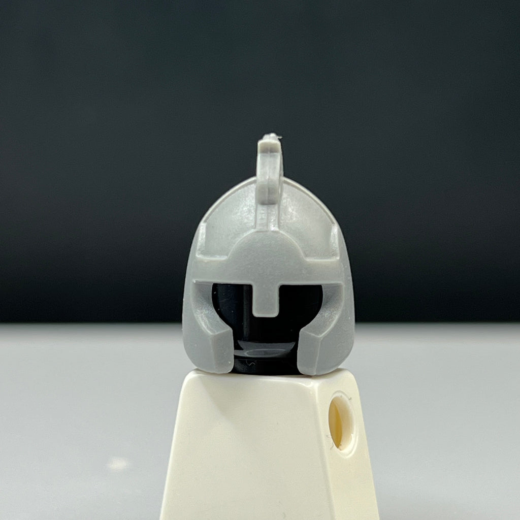 Lego Castle / Knight Rohan Helmet in Flat Silver - HTF LOTR Headgear